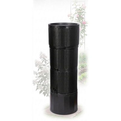 Storm Trading Group Black Xl 150L Rattan Wicker Effect Water Butt With StandTapRain Diverter & Lid from B&Q