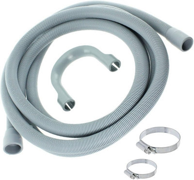 Spares2Go Universal Drain Outlet Hose For Washing Machine Dishwasher (2.5M30mm / 22mm) + Hose Clips Kit from B&Q
