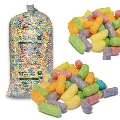 Storm Trading Group 10 Cubic Ft Multi Coloured Biodegradable Eco Flo Loose Fill Protective Packing Peanuts  Postal Mailing Packing Void Filler from B&Q