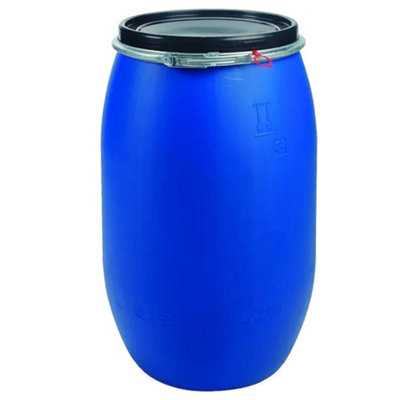 Storm Trading Group 150 Litre Air Tight Blue Open Top Large Plastic Storage Keg Barrel Drum With Lid & Latch Ring