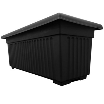 Storm Trading Group 1 X Sovereign Trough Slate Grey 70Cm Lightweight Plastic Planter For Growing Flowers from B&Q