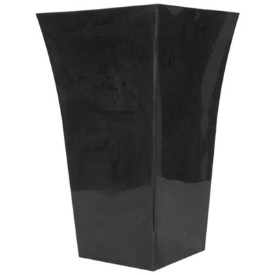 Storm Trading Group 2 X Black Tall Large Plastic Contemporary Garden Patio Milano Planter With A Shiny Gloss Finish from B&Q