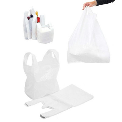 Storm Trading Group 500 X White 11 X 17 X 21" Plastic Vest Style Shopping Carrier Bags from B&Q