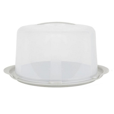 B&Q -  Clear Plastic Deep Cake Box Storage Container With Lid & Carry Handles