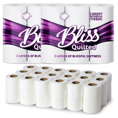 Storm Trading Group 9 Rolls Of 3-Ply Bliss Quilted Super Absorbent Soft Toilet Tissue from B&Q