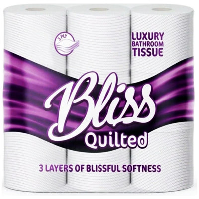 Storm Trading Group 36 Rolls Of 3-Ply Bliss Quilted Super Absorbent Soft Toilet Tissue from B&Q
