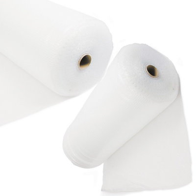 Pluto Packaging 2 X 1000mm X 50M Large Air Filled Bubble Wrap Rolls For PackagingHouse Moving & Storage from B&Q