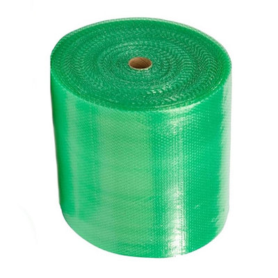 Pluto Packaging 300mm X 100M Green Eco Friendly Bubble Wrap Roll For Packing Shipping & Storage