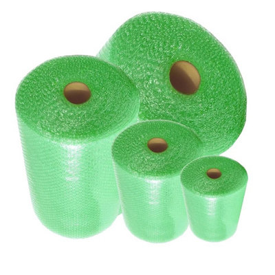 Pluto Packaging 5 X 300mm X 100M Green Eco Friendly Bubble Wrap Rolls For Packing Shipping & Storage