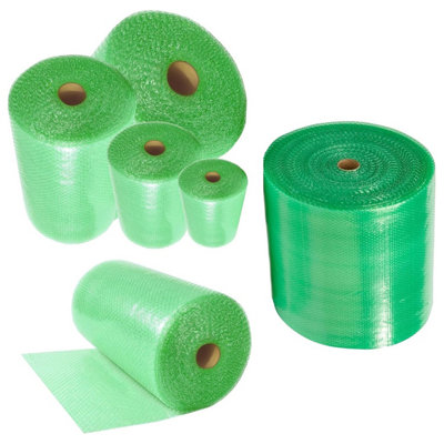 Pluto Packaging 2 X 750mm X 100M Green Eco Friendly Bubble Wrap Rolls For Packing Shipping & Storage from B&Q