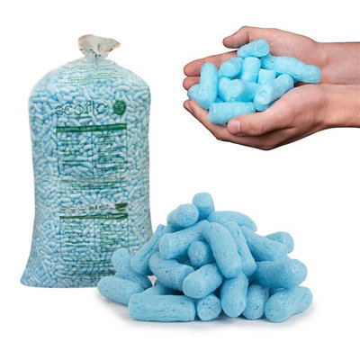 Pluto Packaging 10 Cubic Eco Flo Biodegradable Blue Coloured Loose Fill Packing Peanuts from B&Q