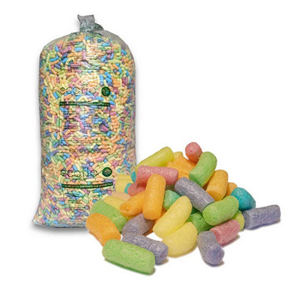Pluto Packaging 10 Cubic Eco Flo Biodegradable Multi Coloured Loose Fill Packing Peanuts from B&Q