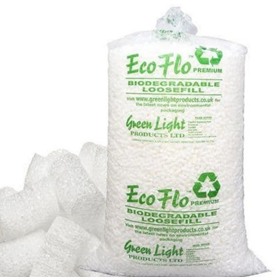Pluto Packaging 15 Cubic White Eco Flo Biodegradable Loose Fill Packing Peanuts Void Filler from B&Q