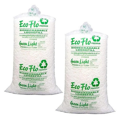 Pluto Packaging 30 Cubic White Eco Flo Biodegradable Loose Fill Packing Peanuts Void Filler from B&Q