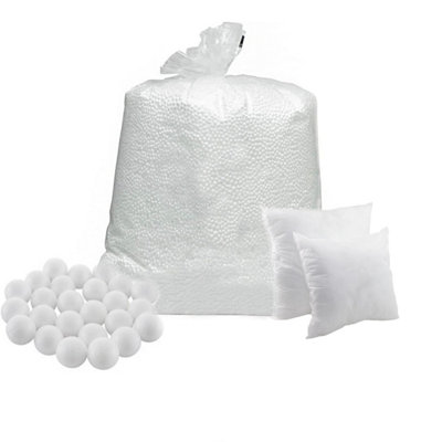 Pluto Packaging 2 Cubic Ft Extra Top Up Booster Refill White Polystyrene Bead Filling Balls from B&Q