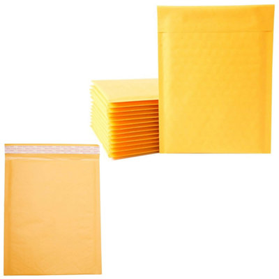 B&Q -  500 X Size Dvd (170X215mm) Gold Padded Bubble Lined Secure Self Sealing Peel & Seal Mailing Postal Envelopes