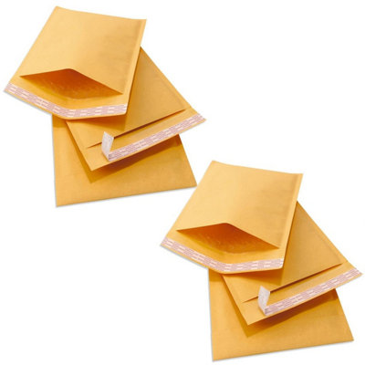 B&Q -  1000 X Size 8 (260X345mm)  Gold Padded Bubble Lined Secure Self Sealing Peel & Seal Mailing Postal Envelopes