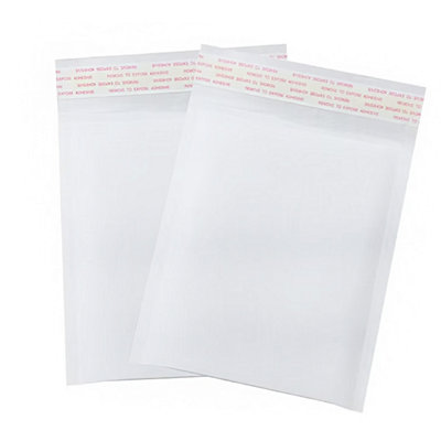 B&Q -  500 X Size 6 (215X320mm) White Padded Bubble Lined Secure Self Sealing Peel & Seal Mailing Postal Envelopes