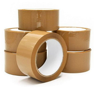 Pluto Packaging 12 Rolls 50mm X 66M Brown Acrylic Super Sticky Packaging Tape For Sealing Parcels & Boxes from B&Q
