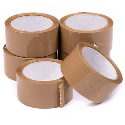 Pluto Packaging 72 Rolls 50mm X 66M Brown Low Noise Acrylic Super Sticky Packaging Tape For Sealing Parcels & Boxes from B&Q