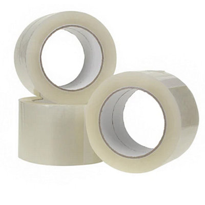 Pluto Packaging 12 Rolls 50mm X 66M Clear Acrylic Super Sticky Packaging Tape For Sealing Parcels & Boxes from B&Q