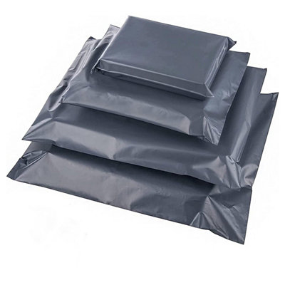 Pluto Packaging 1000 X 9X12" (228X304mm) Plain Grey Polythene Waterproof Self Sealing Postal Mailing Bags from B&Q