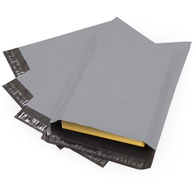 Pluto Packaging 500 X 12X16" (304X406mm) Plain Grey Polythene Waterproof Self Sealing Postal Mailing Bags from B&Q