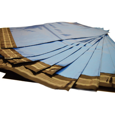 Pluto Packaging 500 X 12X16" (305X405mm) Metallic Blue Polythene Waterproof Self Sealing Postal Mailing Bags from B&Q