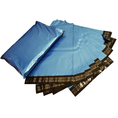 Pluto Packaging 100 X 17X22" (430X560mm) Metallic Blue Polythene Waterproof Self Sealing Postal Mailing Bags from B&Q