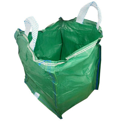 Pluto Packaging 1 X 120L Heavy Duty Large Green Garden Plant Waste Reusable Sack With Handles from B&Q