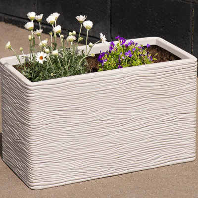 B&Q -  1 X Amalfi Trough Multipurpose Home Garden Patio Stone Effect Flower Planter