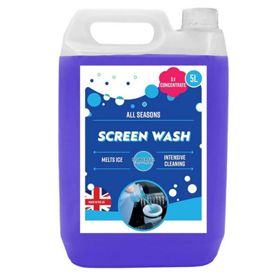 Pluto Packaging 1 X 5L Concentrated Formula Blue Vehicle Screen Wash For All Seasons from B&Q