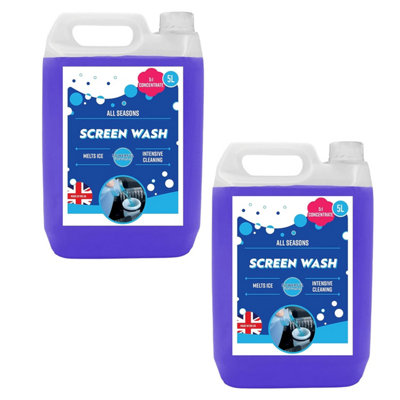 Pluto Packaging 2 X 5L Concentrated Formula Blue Vehicle Screen Wash For All Seasons from B&Q