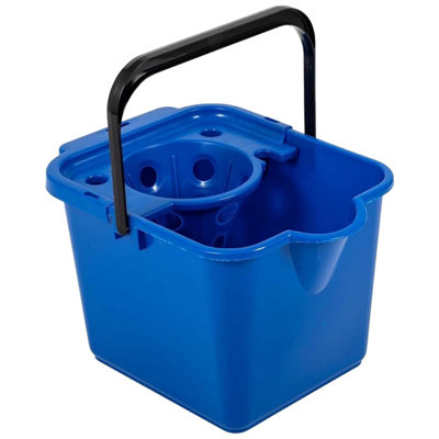 Pluto Packaging 1 X 12L Blue Plastic Mop Bucket For Cleaning Hard Floors With Lip For Easy Pouring from B&Q