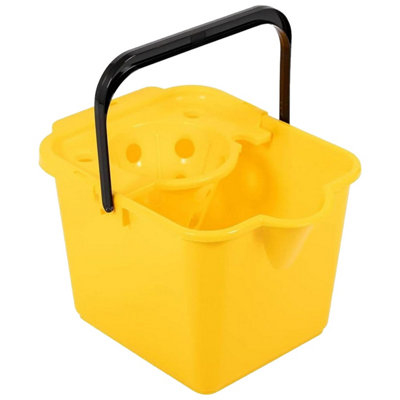 Pluto Packaging 1 X 12L Yellow Plastic Mop Bucket For Cleaning Hard Floors With Lip For Easy Pouring from B&Q
