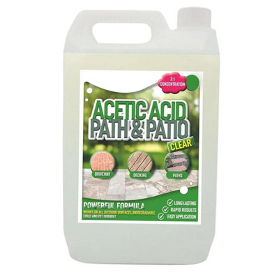 Pluto Packaging 1 X 5L Concentrated Powerful Garden Acetic Acid Vinegar Cleaner For Outdoor Paths & Patio Areas from B&Q