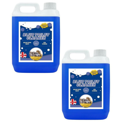 Pluto Packaging 2 X 5L Blue Odour Neutralising Concentrated Powerful Toilet Cleaner For Motor Homes & Caravans