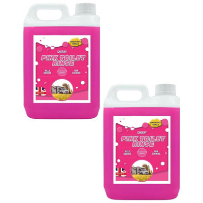 Pluto Packaging 2 X 5L Pink Odour Neutralising Concentrated Powerful Toilet Cleaner For Motor Homes & Caravans