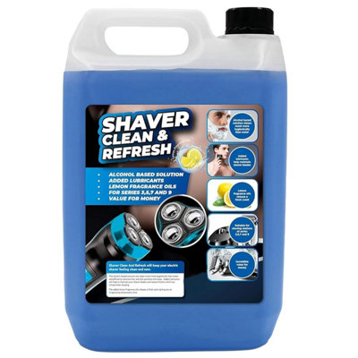 Pluto Packaging 1 X 5L Shaver Clean & Refresh Cleaning Solution With Lemon Oils & Added Lubricants Removes Residual Hair & Skin Particles from B&Q