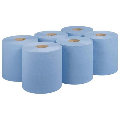 Pluto Packaging 48 X Multipurpose Blue Embossed 2Ply Highly Absorbent Centrefeed Rolls Home Kitchen Cleaning Paper Towels from B&Q
