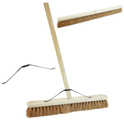 Pluto Packaging 2 X 36" Coco Soft Bristle Sweeping Brooms With Handle Perfect For The Garden Yard Or Garage