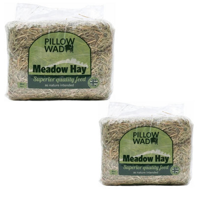 Pluto Packaging 2 Bags Of 1Kg Natural Dried Grass Fresh Meadow Hay Perfect For Rabbit Food & Hay For Smaller Animals from B&Q