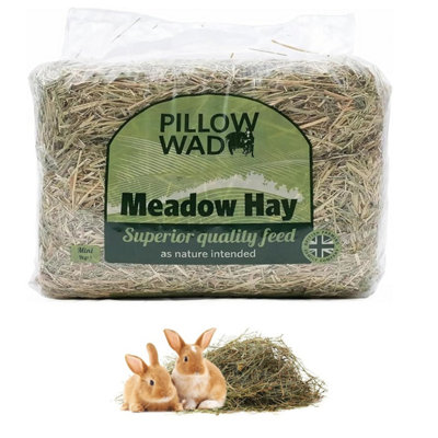 Pluto Packaging 3 Bags Of 1Kg Natural Dried Grass Fresh Meadow Hay Perfect For Rabbit Food & Hay For Smaller Animals from B&Q