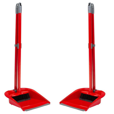 Pluto Packaging 2 X Tall Long Handled Indoor Dustpan & Brush Sets Ideal For Sweeping Kitchens from B&Q
