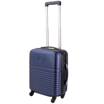 Pluto Packaging Lightweight Abs Hard Shell Navy Luggage Suitcase Travelling Cabin Carry On Bag With Handle & Combination Lock from B&Q