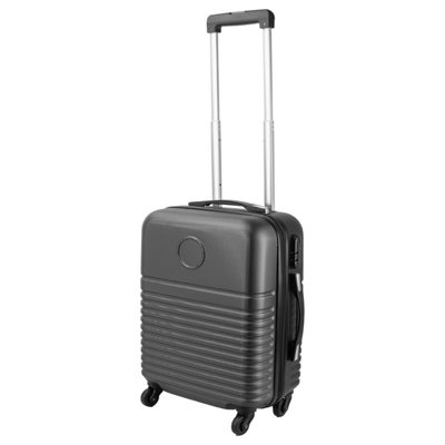 Pluto Packaging Lightweight Abs Hard Shell Dark Grey Luggage Suitcase Travelling Cabin Carry On Bag With Handle & Combination Lock