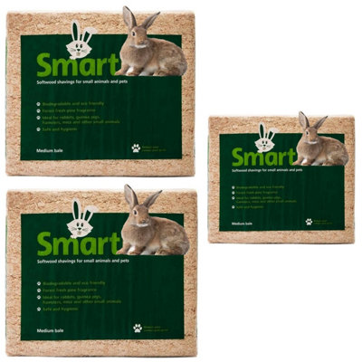 Pluto Packaging 3 Bags Of 4Kg Super Absorbent Wood Shavings For Pet Bedding Perfect For Small Animals Rabbits & Hamsters from B&Q