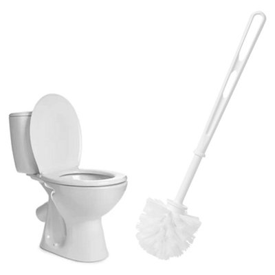 Pluto Packaging 2 X White Plastic Toilet Replacement Brush Strong Bristles For Hard To Reach Areas from B&Q
