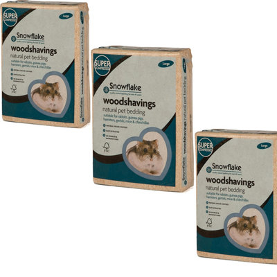 Pluto Packaging 3 X 3Kg Animal Pet Bedding Wood Shavings With Odour Control Dust Extracted Ideal For Small Animals from B&Q