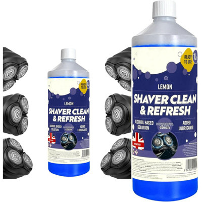 Pluto Packaging 1 X Shaver Cleaning 1 Litre Refill Bottle Bathroom Hygienically CleansRemoves Residual Hair & Skin Particles from B&Q